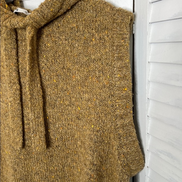 Zara Oversized Relaxed Fit Hoodie Sweater Sleeveless Vest Carmal Tan Neutral M - Picture 6 of 13